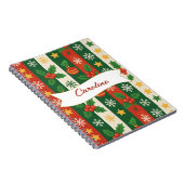 Carnet Red Green Stripes Pine et Berry Holiday (Côté Droit)