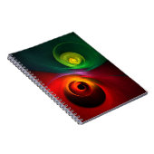 Carnet Red Green Yin Yang Moderne Motif d'art Abstrait #2 (Côté Droit)