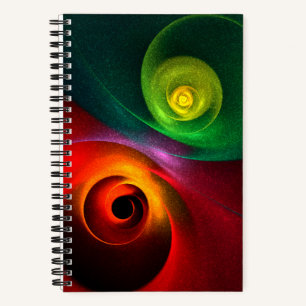 Carnet Red Green Yin Yang Moderne Motif d'art Abstrait #2