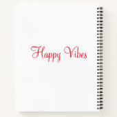 Carnet Red happy vibes vacances simple minimum calligraph (Dos)