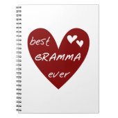 Carnet Red Heart Meilleur Cadeaux Gramma Jamais (Devant)