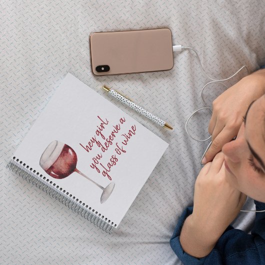 Carnet Red Hey Girl Vous Méritez Un Verre De Vin Citation