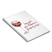 Carnet Red Hey Girl Vous Méritez Un Verre De Vin Citation (Côté Droit)