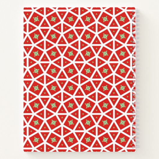 Carnet Red Holiday Geometric Star Design (Dos)