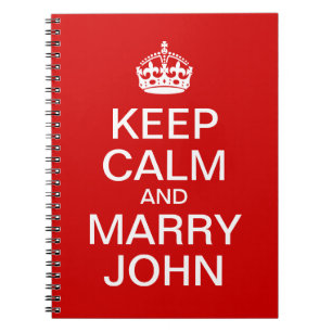 Carnet Red Keep Calm et Épousez le Marié