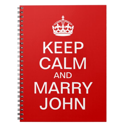 Carnet Red Keep Calm et Épousez le Marié (Devant)