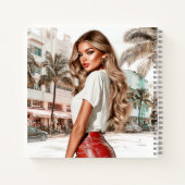 Carnet Red Leather Glam Girl Spiral Notebook (Dos)