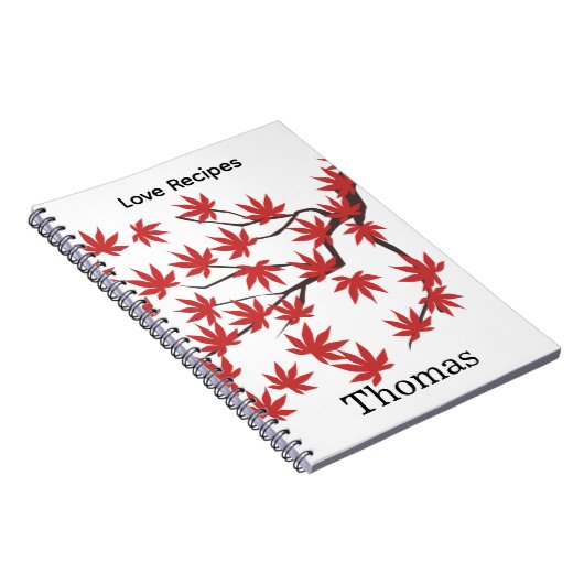 Carnet Red Leaves Recipe Spiral Notebook  (Côté Droit)