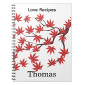 Carnet Red Leaves Recipe Spiral Notebook  (Devant)