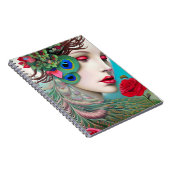 Carnet Red Lips et Rose Peacock Abstrait (Côté Droit)