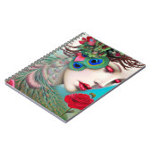 Carnet Red Lips et Rose Peacock Abstrait (Côté gauche)