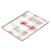 Carnet Red Mint Peppermint Mocha Plaid Stripes Christmas (Côté gauche)