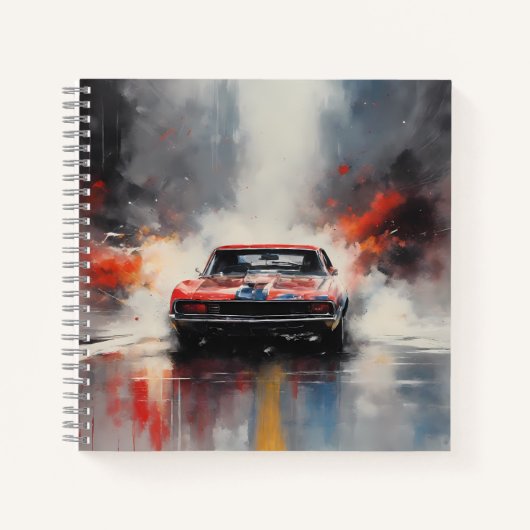 Carnet Red Muscle Car direction (Devant)