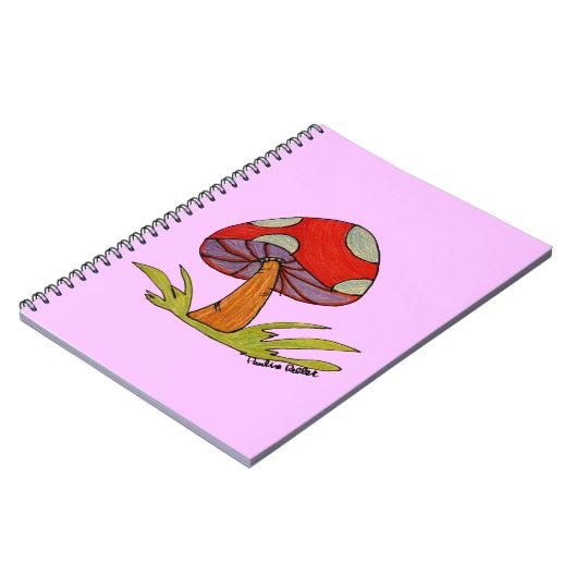 Carnet Red Mushroom with purple background (Côté gauche)