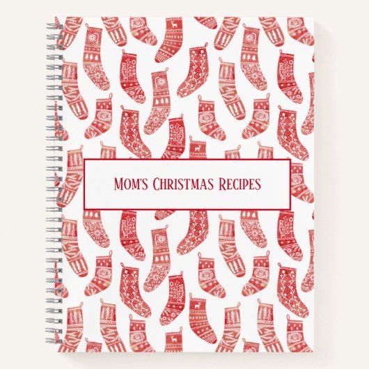 Carnet Red Nordic Bas Custom Christmas Recette (Devant)