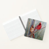 Carnet Red Northern Cardinal Bird Pair Aquarelle Art (Intérieur)