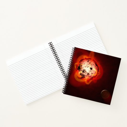 Carnet Red Nwarf Star Orbité Par Une Hypothétique Exoplan (Intérieur)