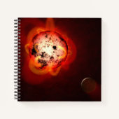 Carnet Red Nwarf Star Orbité Par Une Hypothétique Exoplan (Devant)