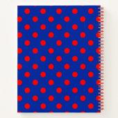 Carnet Red On Blue Polka Dots Pattern Design  (Dos)