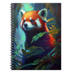 Carnet Red Panda Animal Portrait Peinture Forêt faunique