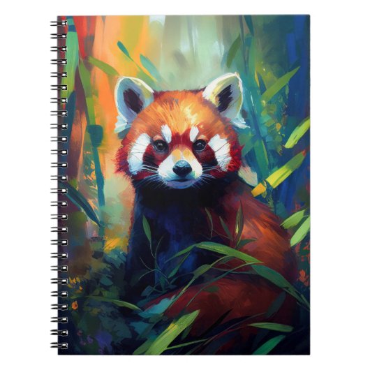 Carnet Red Panda Animal Portrait Peinture Forêt faunique (Devant)
