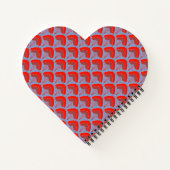 Carnet Red Peacock Feather Heart Shaped Spiral Notebook (Dos)