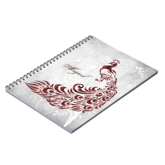 Carnet Red Peacock Personalized Spiral Notebook (Côté gauche)