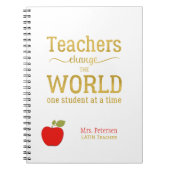 Carnet Red pomme or citation professeur d'université élég (Devant)