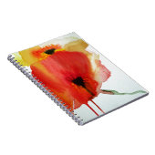 Carnet Red Poppies aquarelle art floral moderne (Côté Droit)