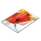 Carnet Red Poppies aquarelle art floral moderne (Côté gauche)