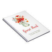 Carnet Red Poppies Mason Jar Bridal Shower Guest Book (Côté Droit)