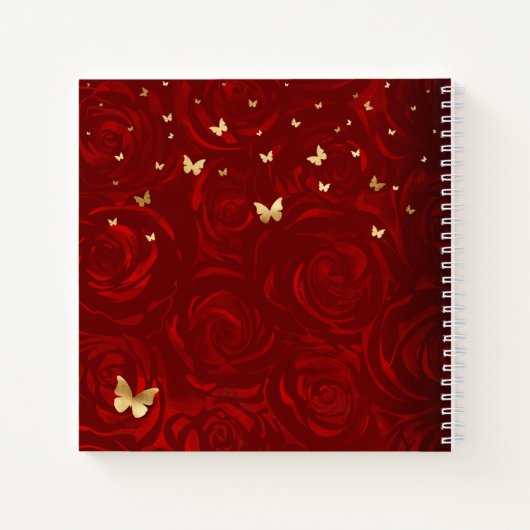 Carnet Red Rose Gold Elegant Photo Quinceanera Invité (Dos)