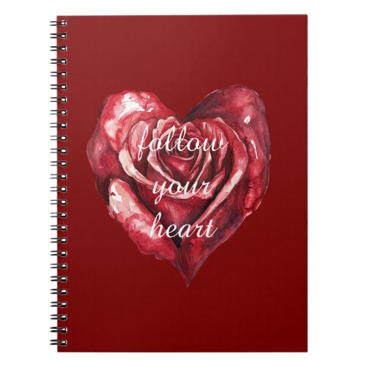 Carnet Red Rose Heart (Devant)