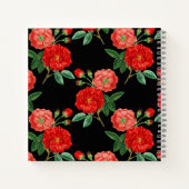 Carnet Red Roses, Black Background, (Dos)