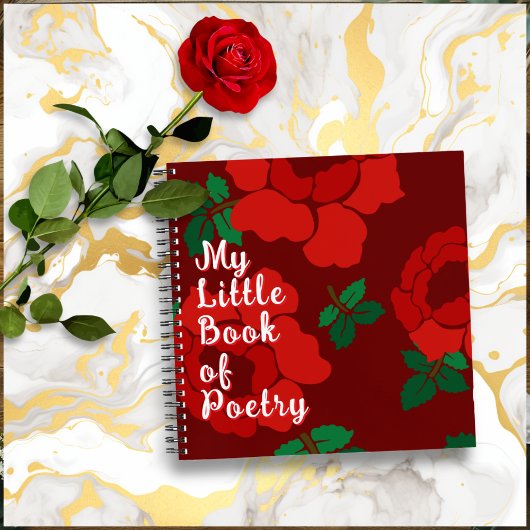 Carnet Red Roses Custom Title Spiral Bound