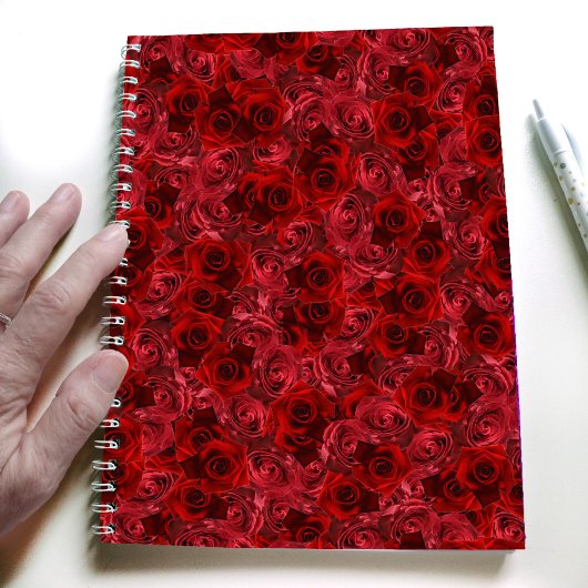 Carnet Red roses motif moderne girly collège dirigé