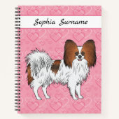 Carnet Red Sable Papillon Happy mignon chien sur les coeu (Devant)