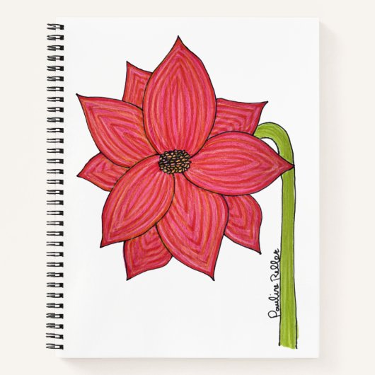 Carnet Red Star Flower (Devant)