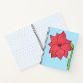 Carnet Red Star Flower with Blue background (Intérieur)