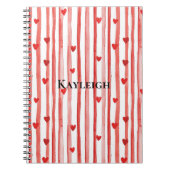 Carnet Red Stripes & Coeurs (Devant)