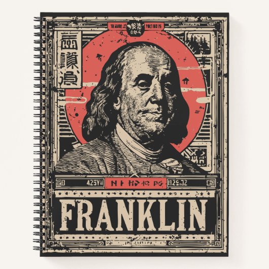 Carnet Red Sun Benjamin Franklin | American Icon Portrait (Devant)