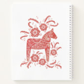 Carnet Red Swedish Dala Horse Nom personnalisé (Dos)