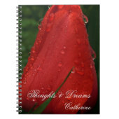 Carnet Red Tulip Macro Photo Personalized Notebook Journa (Devant)