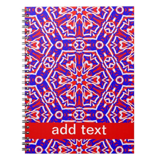 Carnet Red, White and Blue Geometrics (Devant)