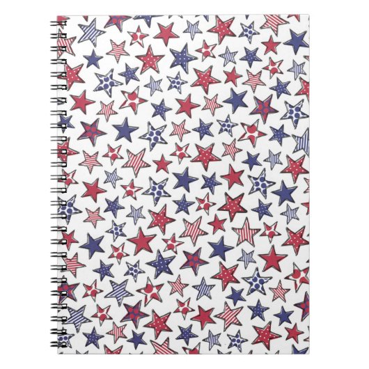 Carnet Red White et Blue Stars Amérique Patriotique (Devant)
