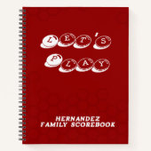 Carnet Red White Family Name Board Game Scorebook (Devant)