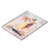 Carnet Redondeur fille et bébé renard Illustration Journa (Côté gauche)