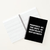 Carnet Redundance, propriété Department (Intérieur)