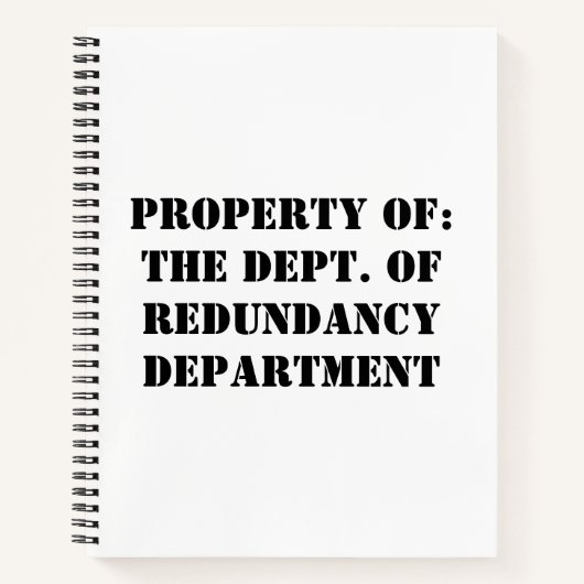 Carnet Redundance, propriété Department (Devant)