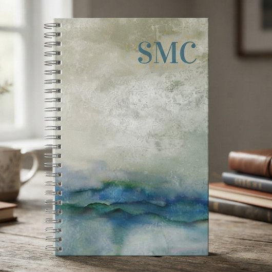Carnet Reflet aquarelle bleu serein